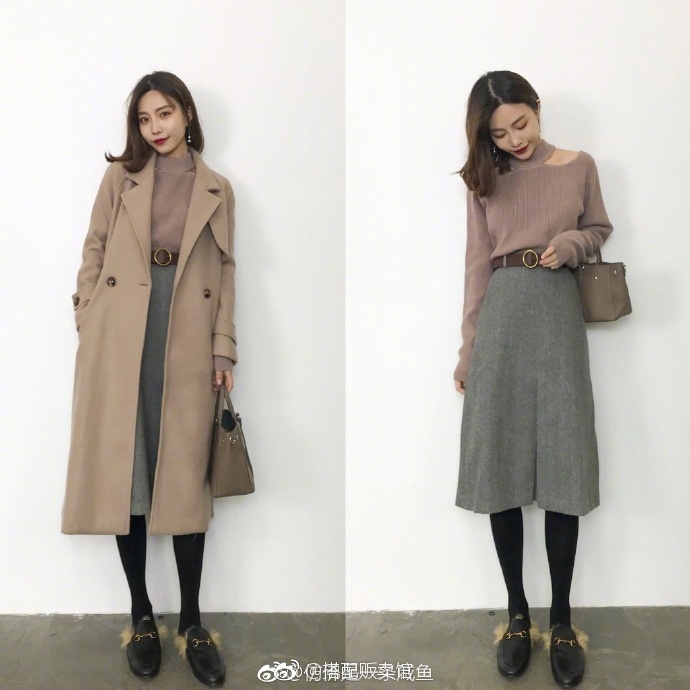 网络美女秋冬穿搭：一件单品多种穿衣搭配图片