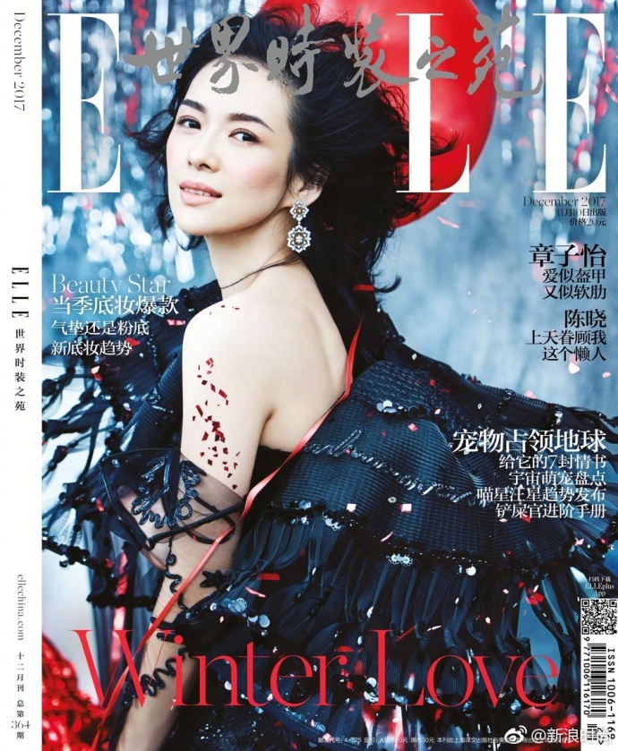 国际影星章子怡ELLE12月封面大片