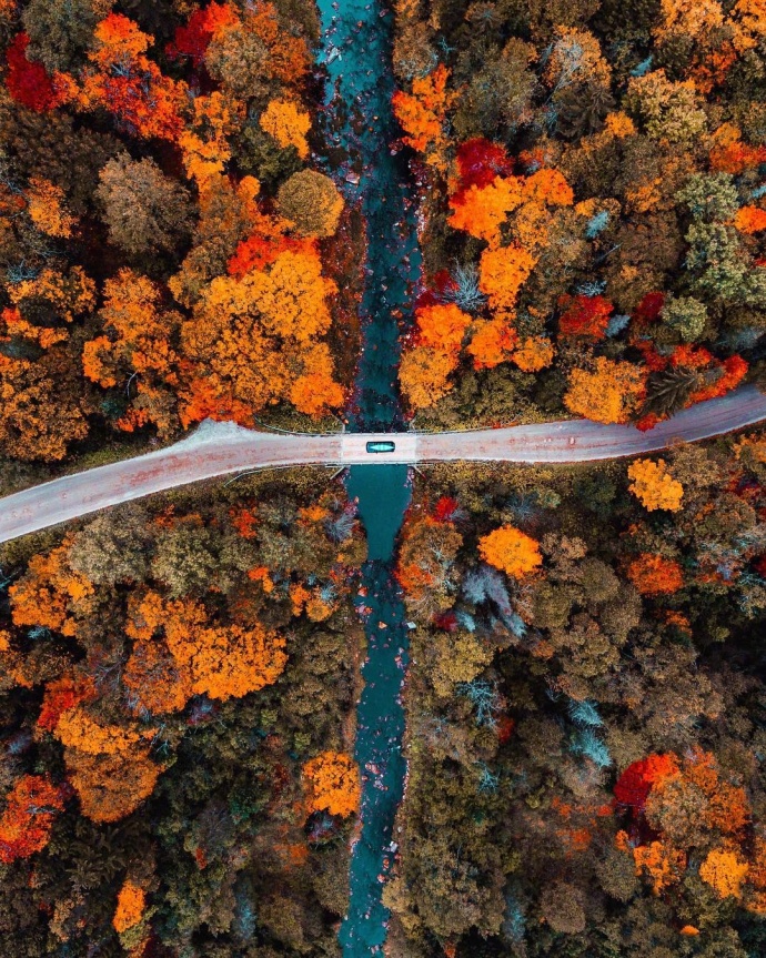 航拍秋天风景图片_我和秋天有个约会美景图片