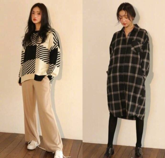 网络美女照片_长发女生的实用日常搭配参考