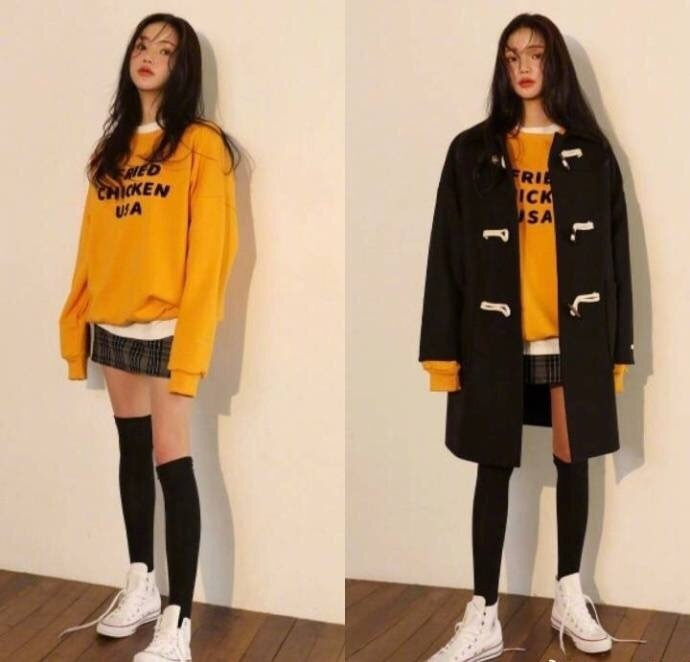 网络美女照片_长发女生的实用日常搭配参考