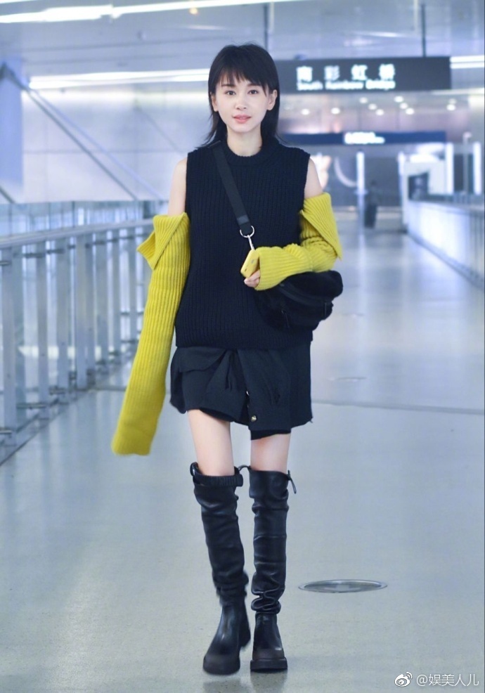 四川美女明星王子文机场街拍这个“妖精”有点