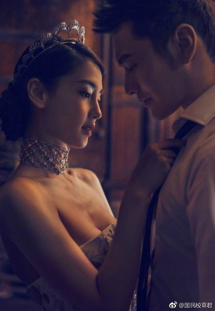 明星夫妻黄晓明&anglebaby 海绵夫妇时尚创意写真