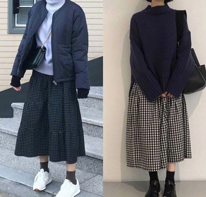 冬天穿深色系最显瘦穿衣搭配图片