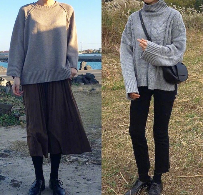 简练黑灰棕时髦过秋冬穿衣搭配