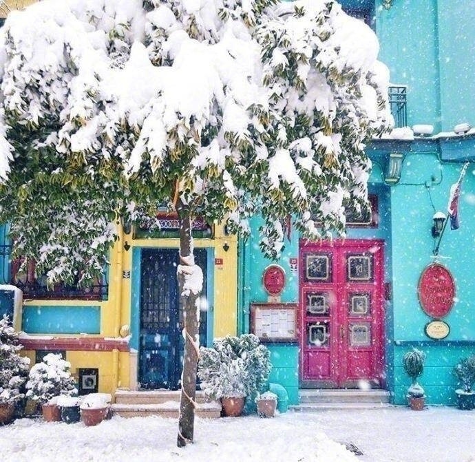 雪中土耳其风景图片99分的浪漫还差的一分只缺我