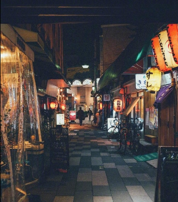 日本街头夜景风景图片