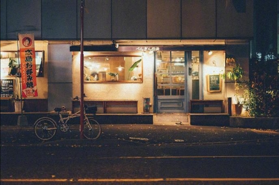 日本街头夜景风景图片