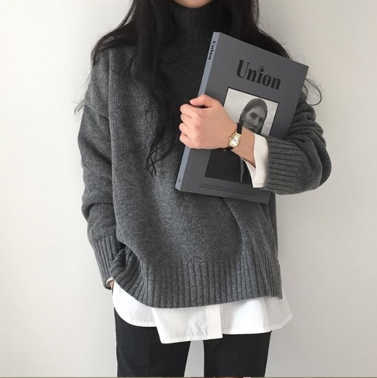简单舒适的毛衣搭配LOOK内搭外穿都可以穿衣搭配
