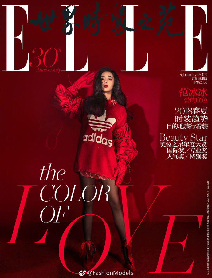 明星情侣范冰冰李晨携手登上ELLE China 2月刊封面
