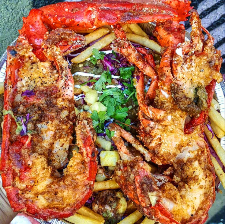 龙虾芝士薯条美食图片