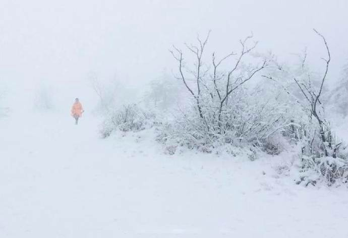 峨眉山风景图片_峨眉山雪中人独行,总是宁静中多
