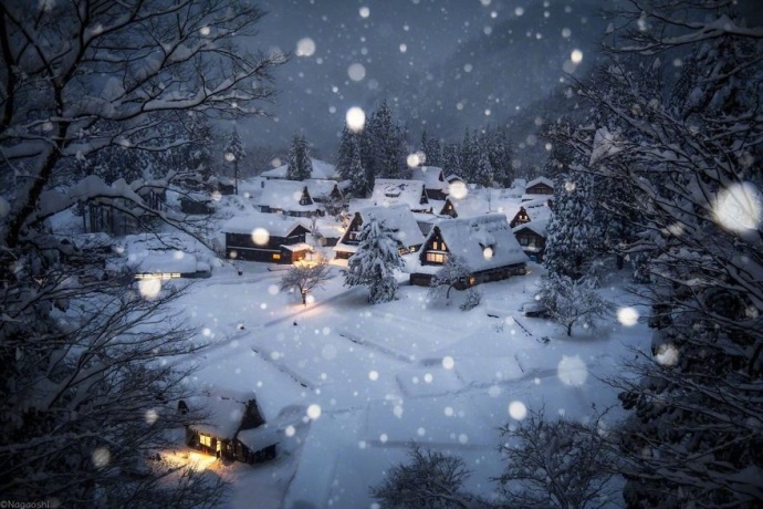 摄影师naagaoshi拍摄的一组日本冬季的雪景有点浪