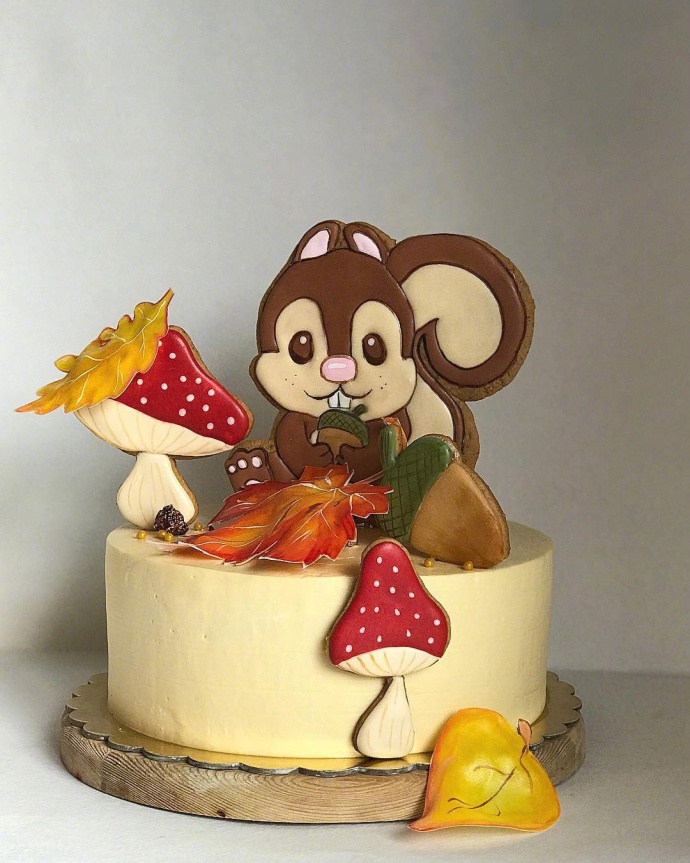 迪士尼动画卡通风生日蛋糕图片