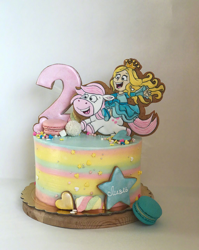 迪士尼动画卡通风生日蛋糕图片