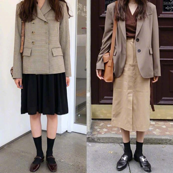 适合小个子女生的拉长腿部的短款外套穿衣搭配