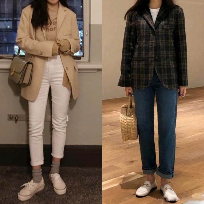 适合小个子女生的拉长腿部的短款外套穿衣搭配