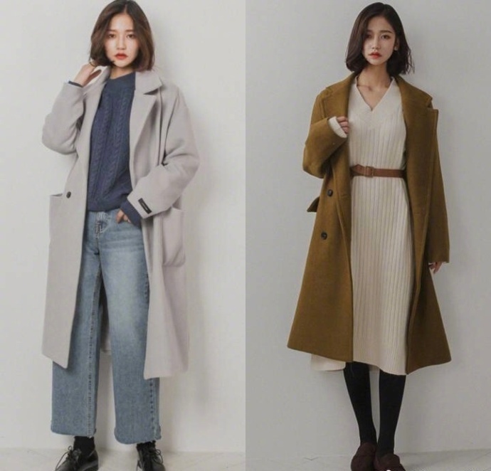 18套厚毛衣和毛呢大衣的搭配look