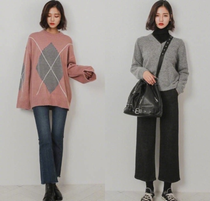 18套厚毛衣和毛呢大衣的搭配look