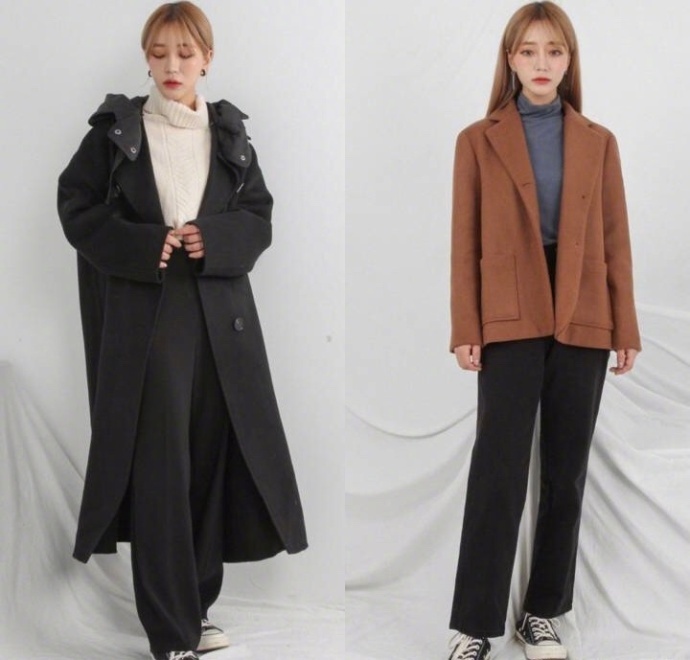 18套厚毛衣和毛呢大衣的搭配look
