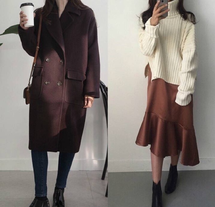 纯色系单品干净气质美女穿衣搭配look