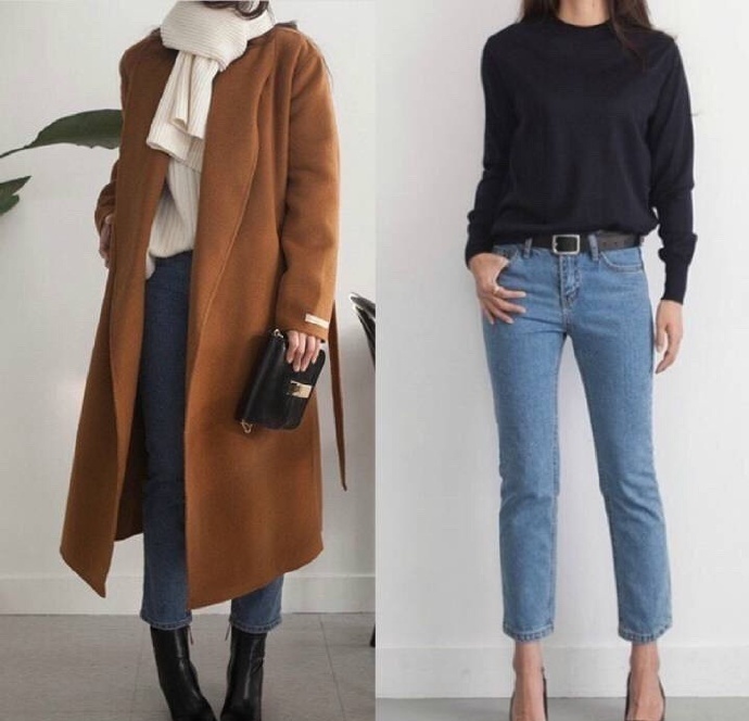 纯色系单品干净气质美女穿衣搭配look