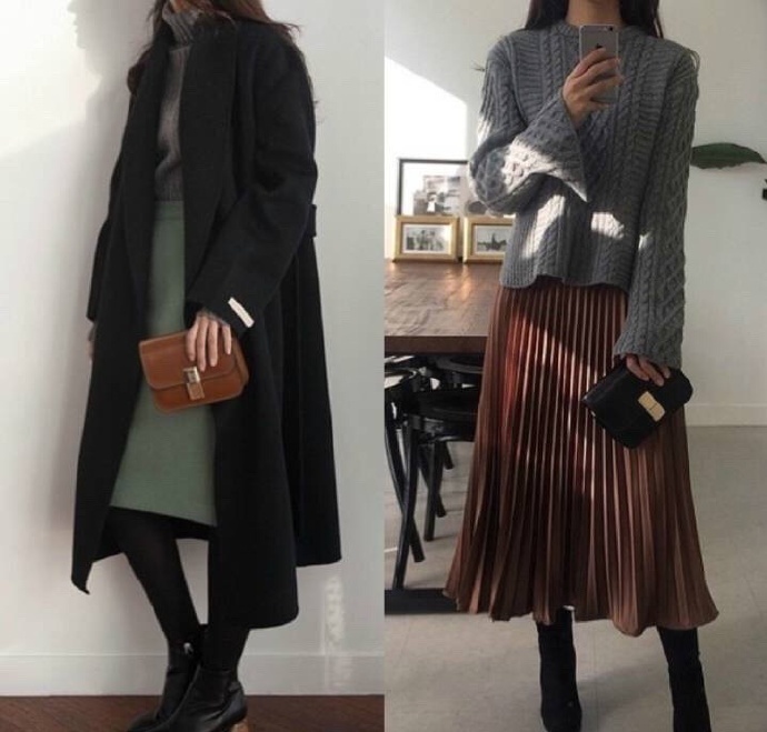 纯色系单品干净气质美女穿衣搭配look