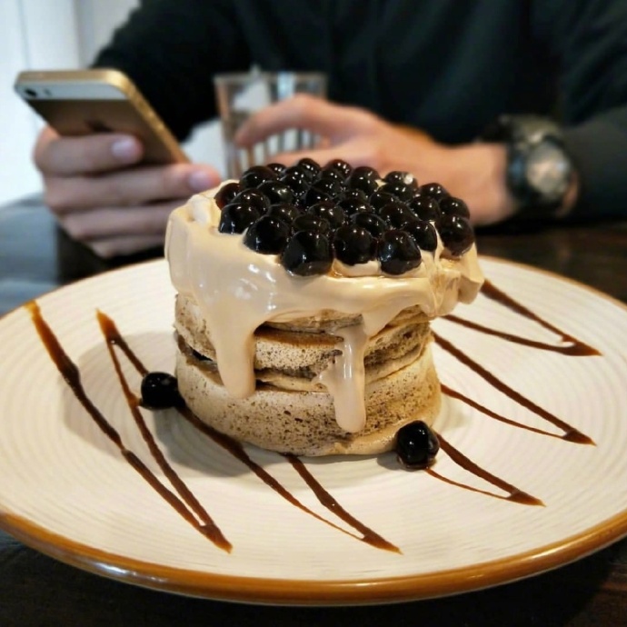 下午茶图片_波霸奶茶松饼图片