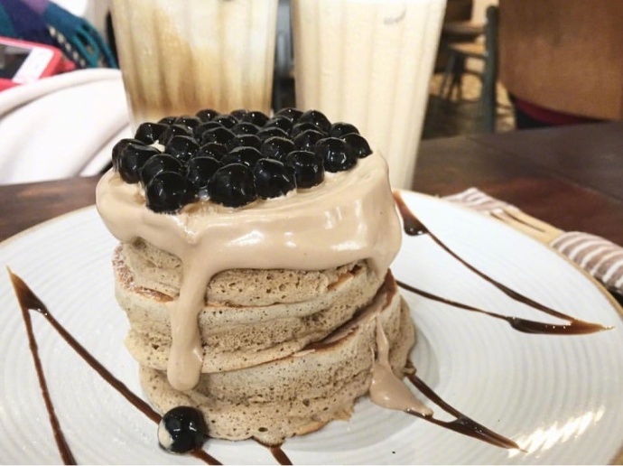 下午茶图片_波霸奶茶松饼图片