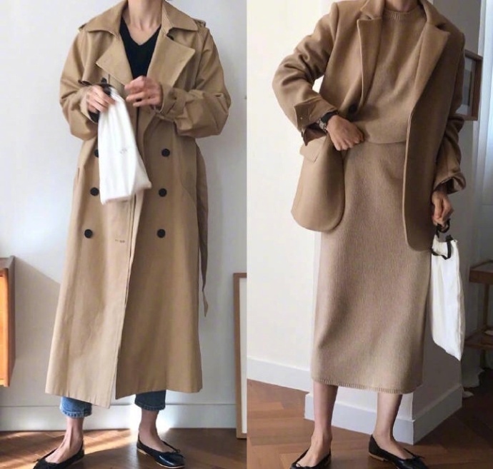 保暖与休闲感兼备的大衣风衣穿衣搭配look