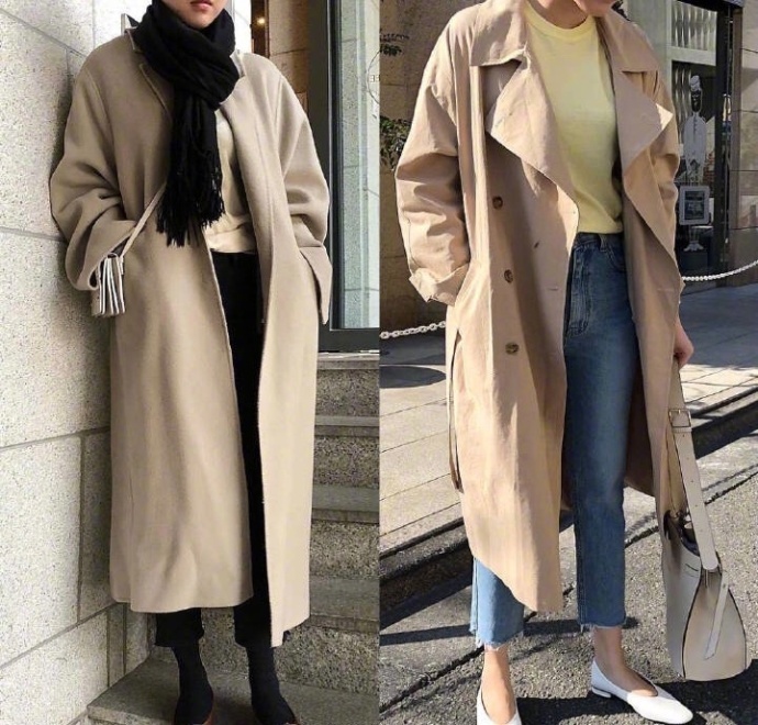 保暖与休闲感兼备的大衣风衣穿衣搭配look