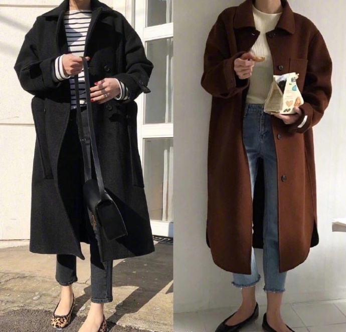 保暖与休闲感兼备的大衣风衣穿衣搭配look
