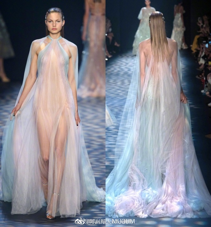 欧美时尚品牌Marchesa Spring 2017婚纱礼服图片背影也