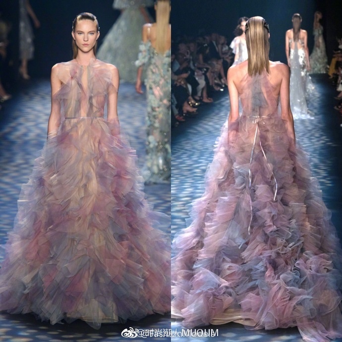 欧美时尚品牌Marchesa Spring 2017婚纱礼服图片背影也