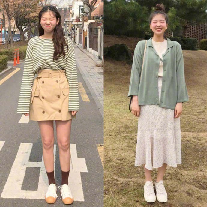 肉肉脸的女生穿衣搭配LOOK