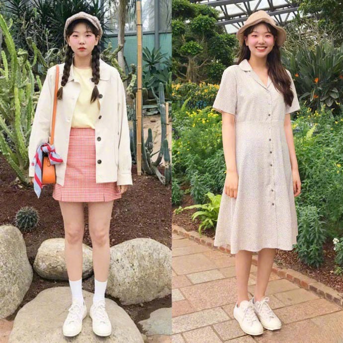 肉肉脸的女生穿衣搭配LOOK