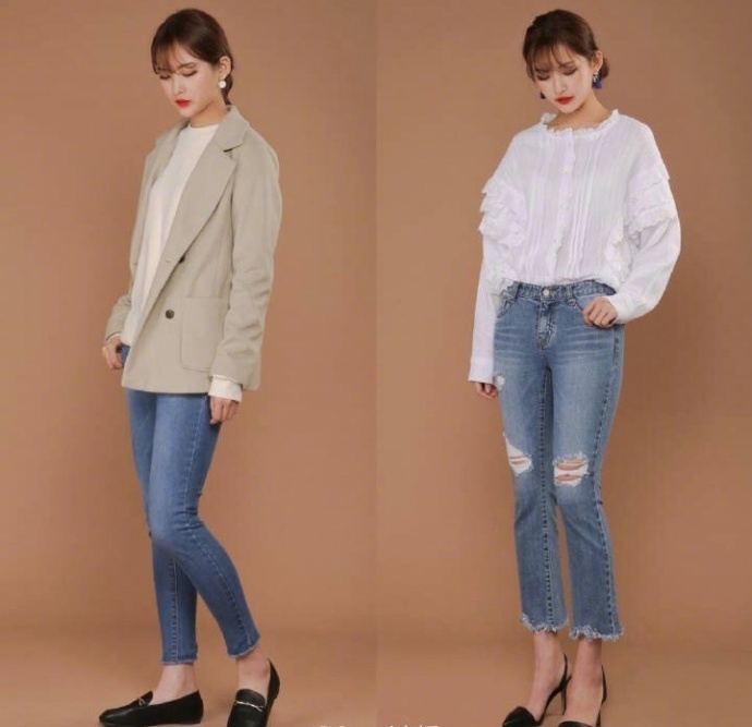 休闲百变的牛仔裤搭配Look