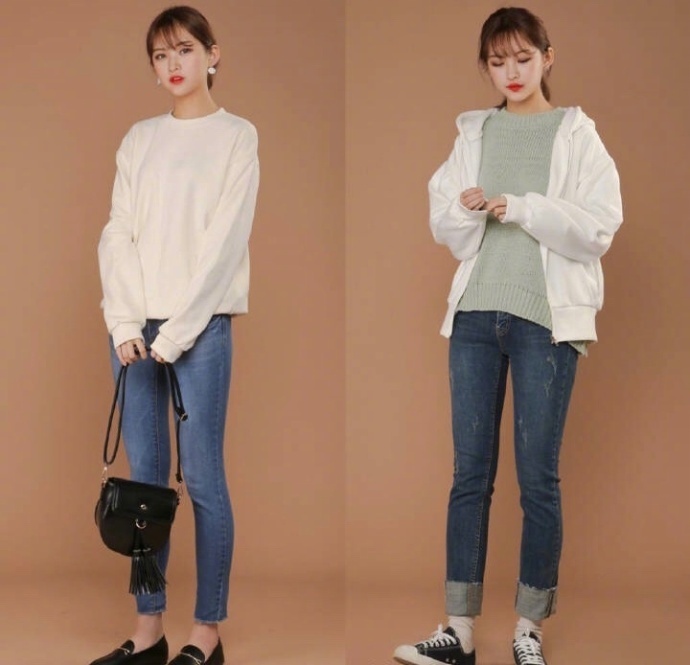 休闲百变的牛仔裤搭配Look