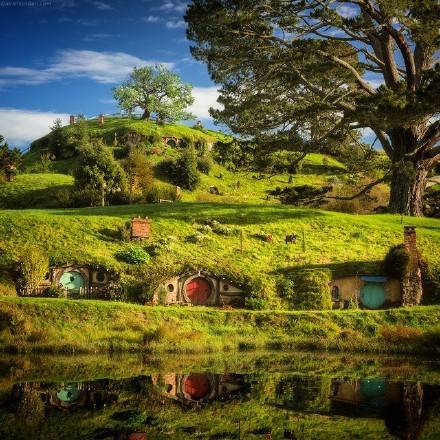 新西兰Hobbiton的玛塔玛塔小镇风景图片