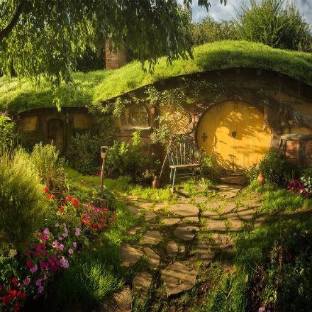 新西兰Hobbiton的玛塔玛塔小镇风景图片