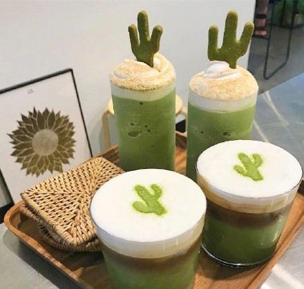 清新的一抹绿_抹茶味道的甜品图片