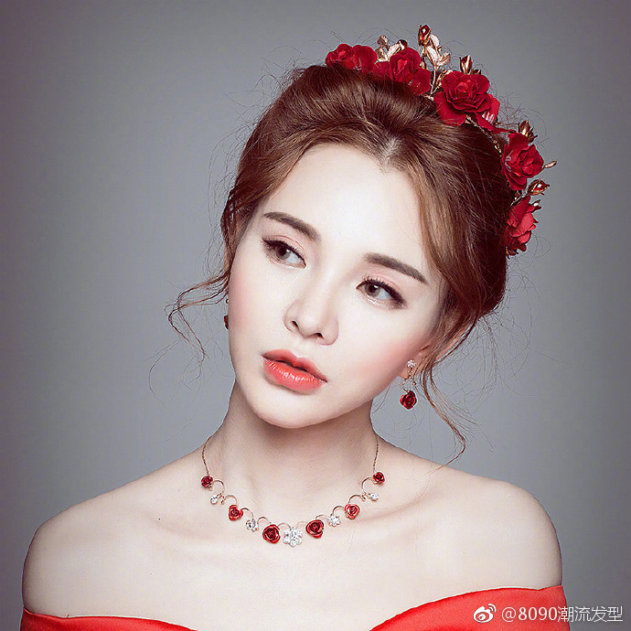 9款美美的新娘发型图片