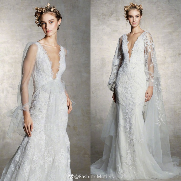 Marchesa Bridal Spring 2019婚纱礼服轻盈梦幻图片