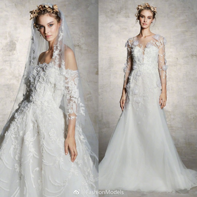 Marchesa Bridal Spring 2019婚纱礼服轻盈梦幻图片