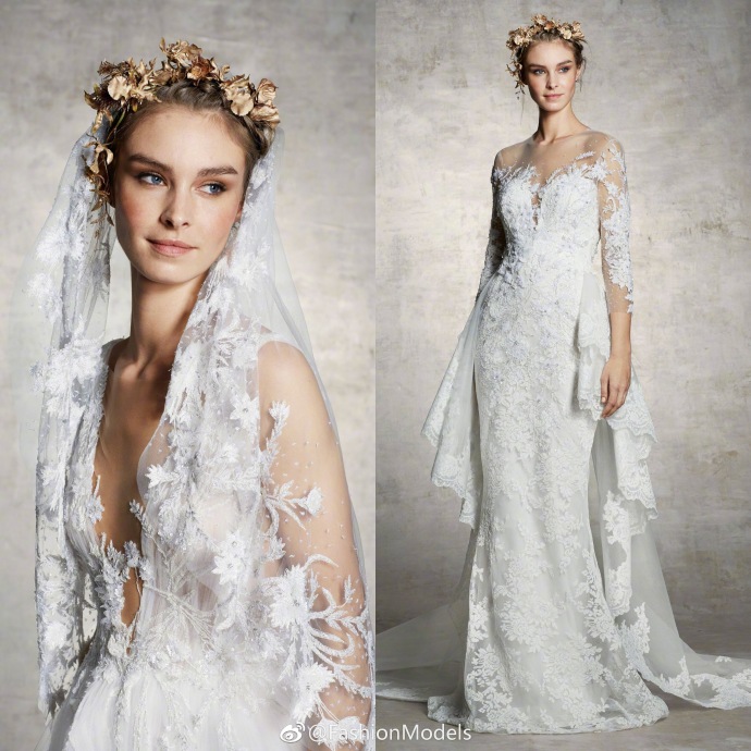 Marchesa Bridal Spring 2019婚纱礼服轻盈梦幻图片
