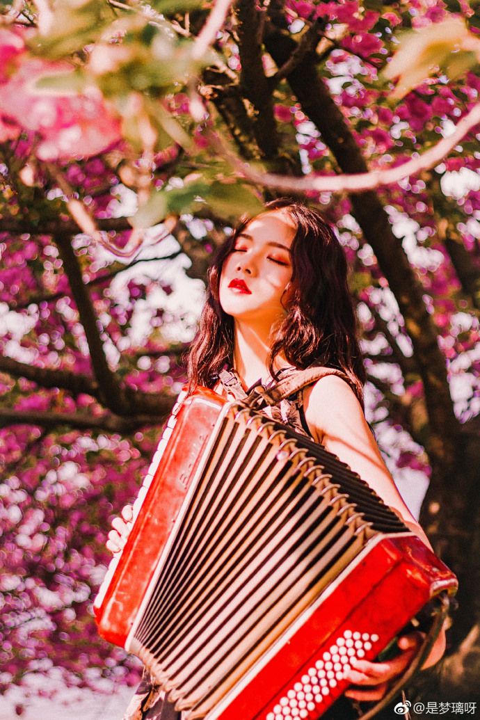 清纯美女言沁同学- 樱花树下唯美写真