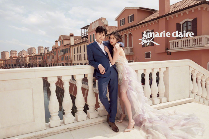 明星夫妻付辛博颖儿为杂志拍摄的婚纱照曝光