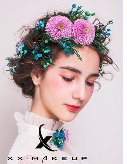 丛林中的花仙子仙气十足的新娘妆发造型