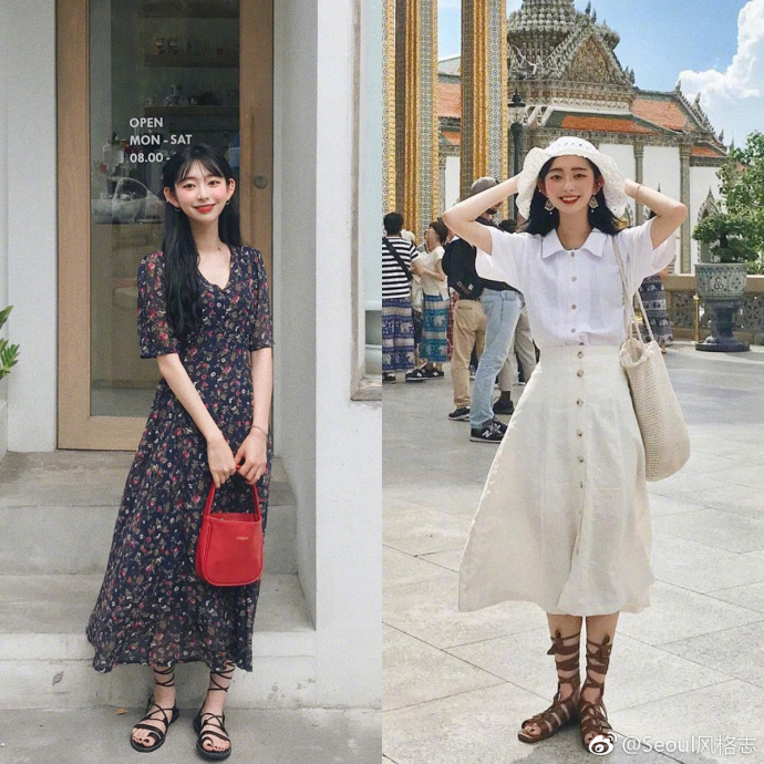 唯美百变的度假风裙装穿搭参考