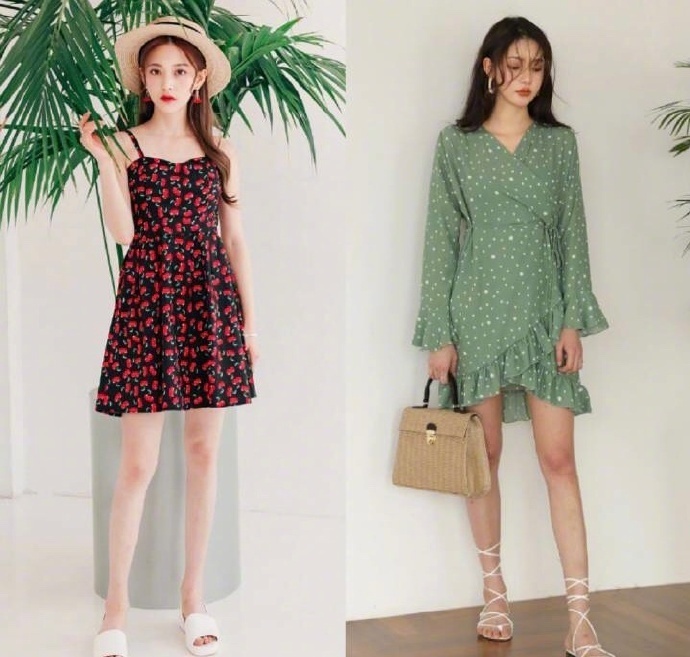 chic感少女连衣裙被甜甜的夏日感击倒